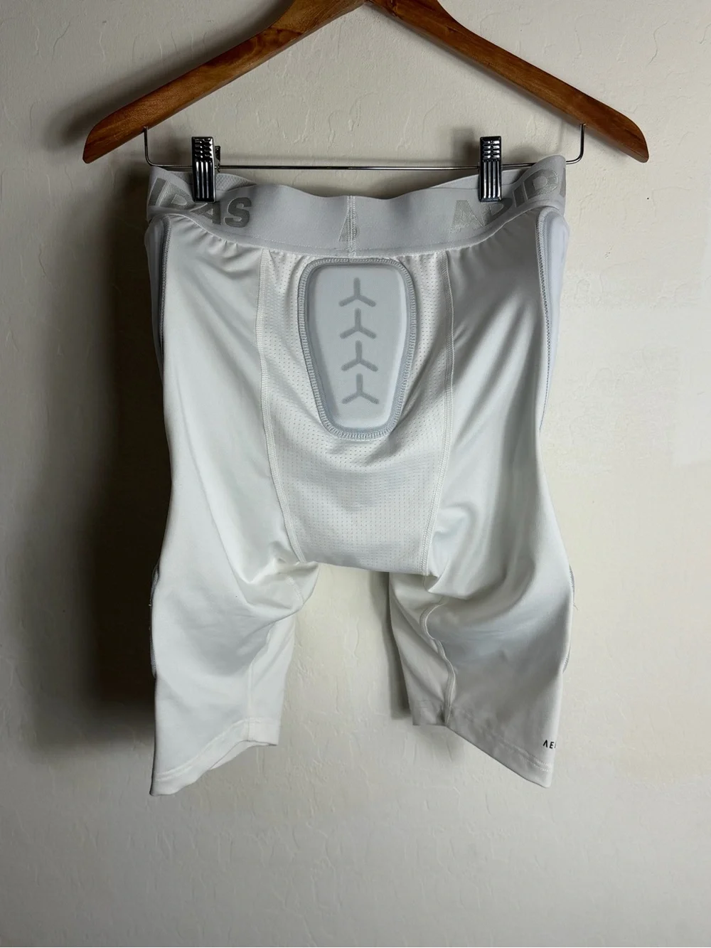 adidas White Men’s Padded Compression football shorts briefs